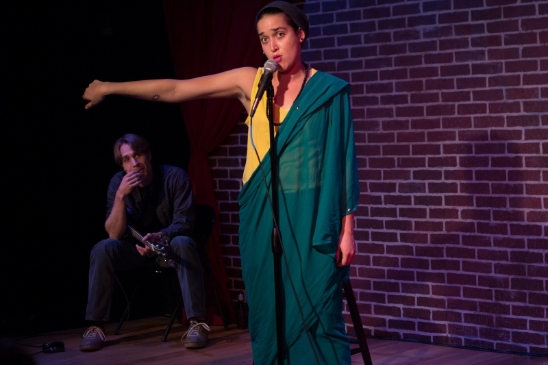  Casey Preston and Aila Peck in  Brahman/i: A One Hijra Stand-Up Comedy Show  presented by Company One. Photo: Paul Fox 