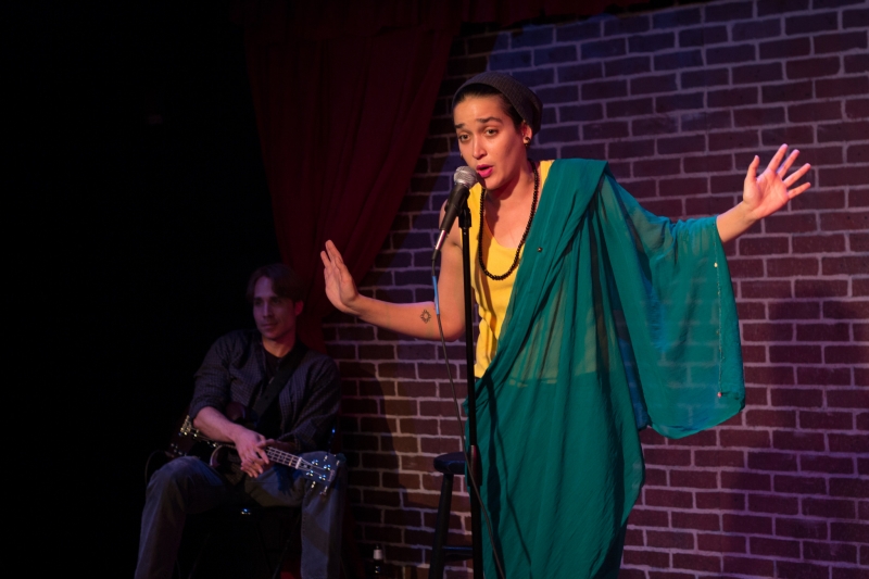  Casey Preston and Aila Peck in  Brahman/i: A One Hijra Stand-Up Comedy Show  presented by Company One. Photo: Paul Fox 