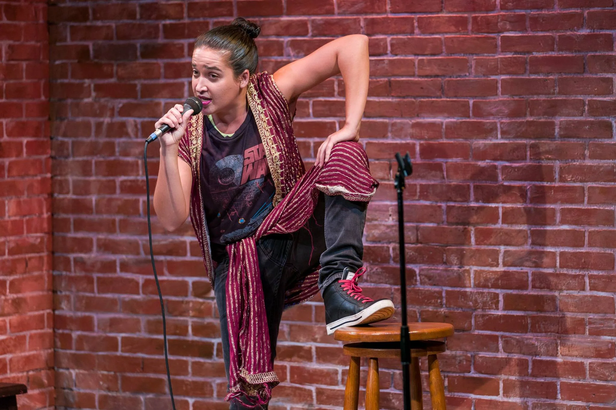 Alia Peck in Brahman/I: A One-Hijra Stand-Up Comedy Show at Kitchen Theatre Company. Photo: Dave Burbank