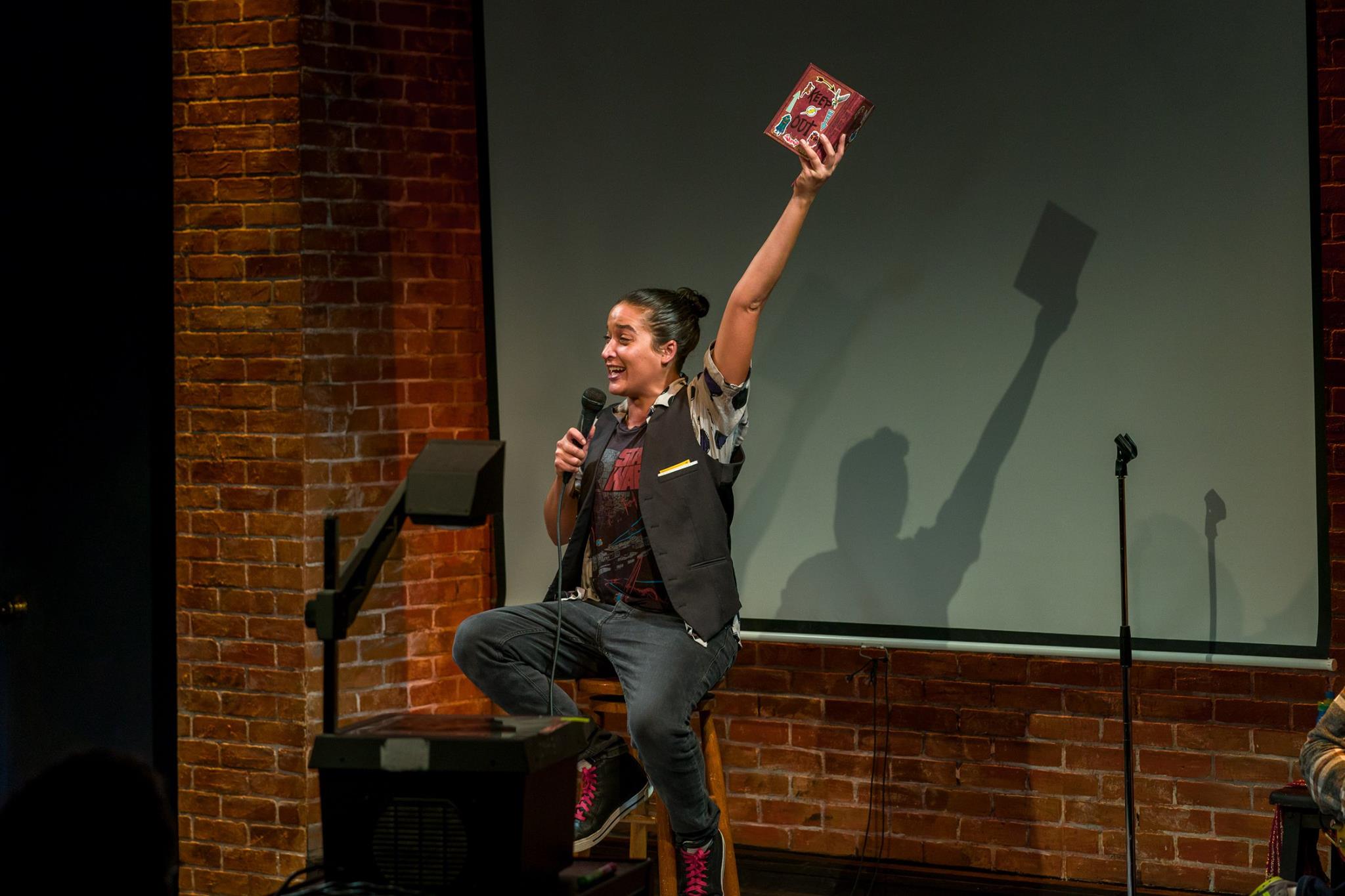  Alia Peck in  Brahman/I: A One-Hijra Stand-Up Comedy Show  at Kitchen Theatre Company. Photo: Dave Burbank 