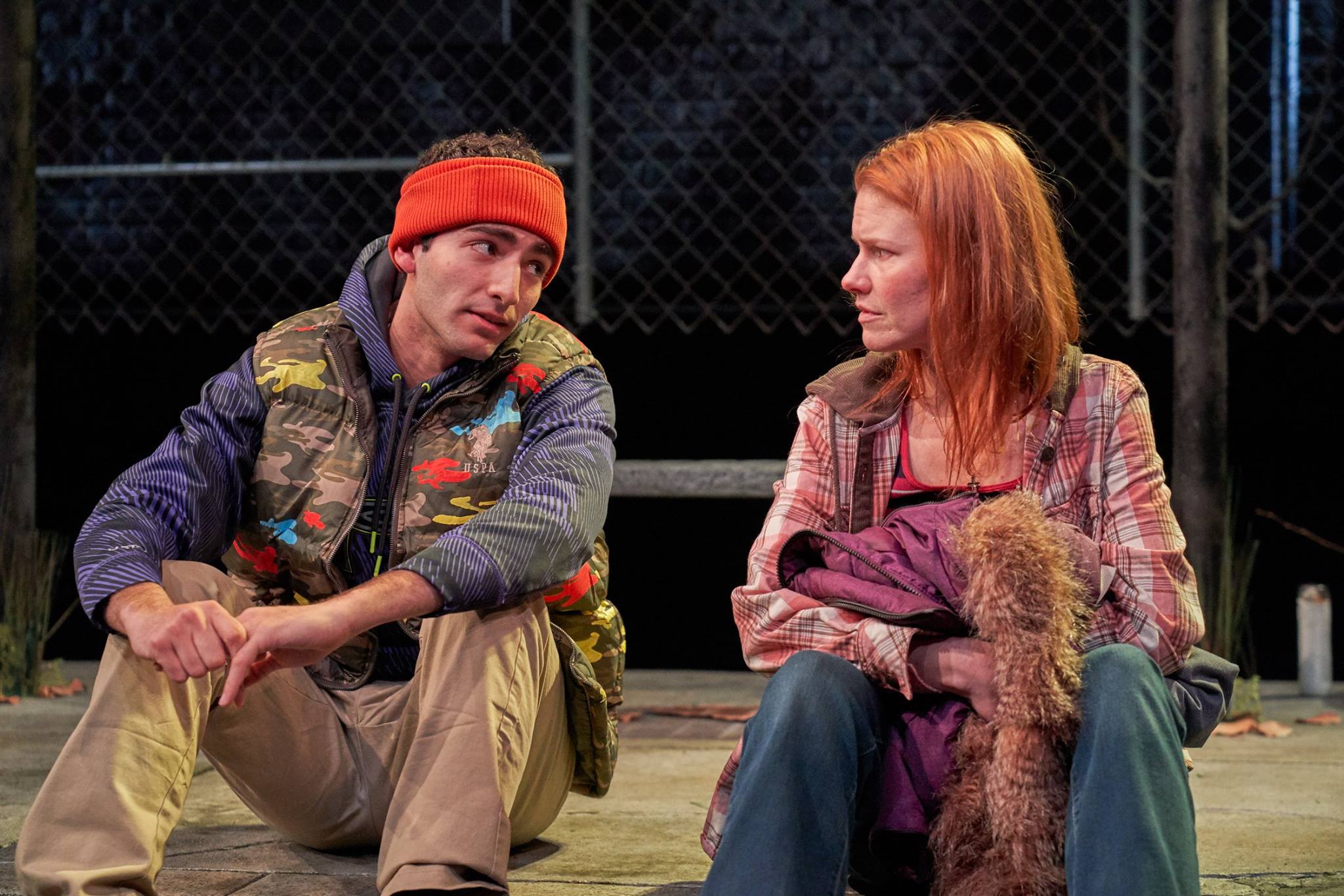  Adrian Abel Amador and Kate MacCluggage in  Ironbound  at the Kitchen Theatre Company. Photo: Dave Burbank 