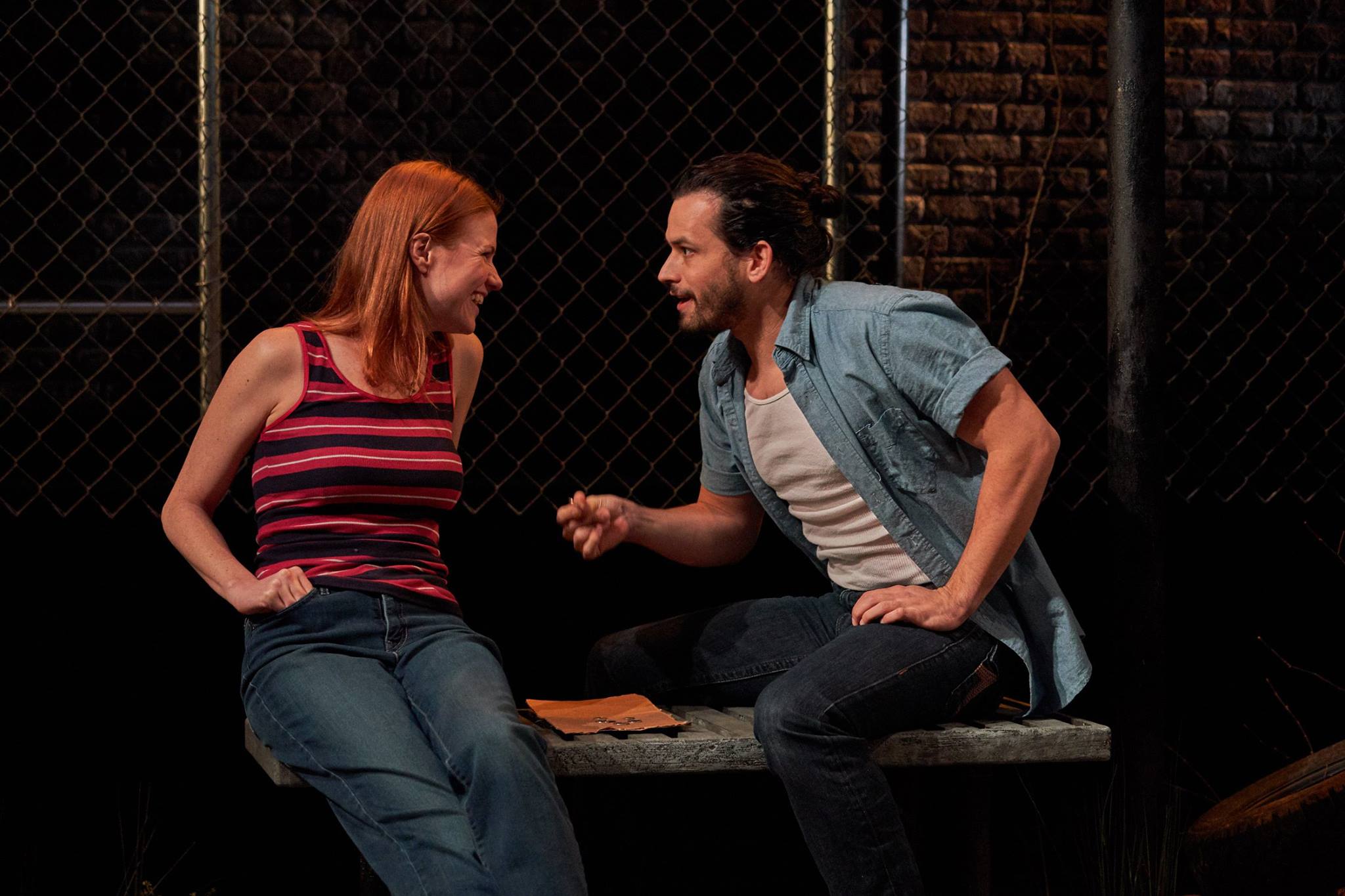  Kate MacCluggage and Marcin Pawlikiewicz in  Ironbound  at the Kitchen Theatre Company. Photo: Dave Burbank 