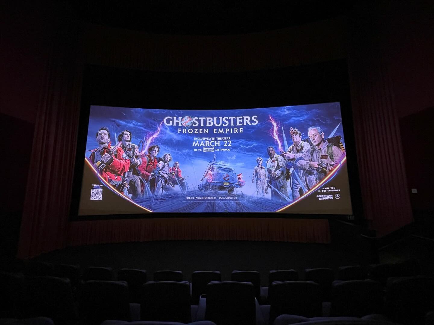 About last night - Ghostbusters: Frozen Empire! Go see it on a big screen, with a big crowd, and a big bag of popcorn. You &mdash; you&rsquo;ve earned it!