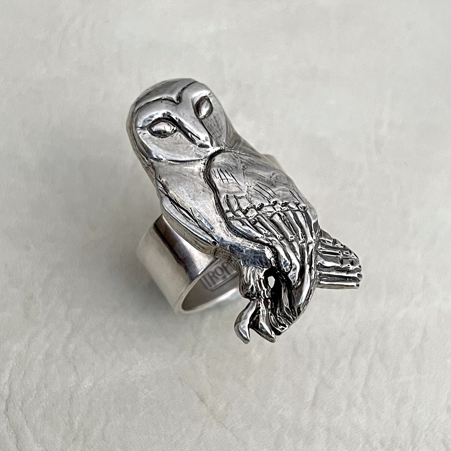 Owl Ring — HELIOTROPE — handcrafted in Tucson