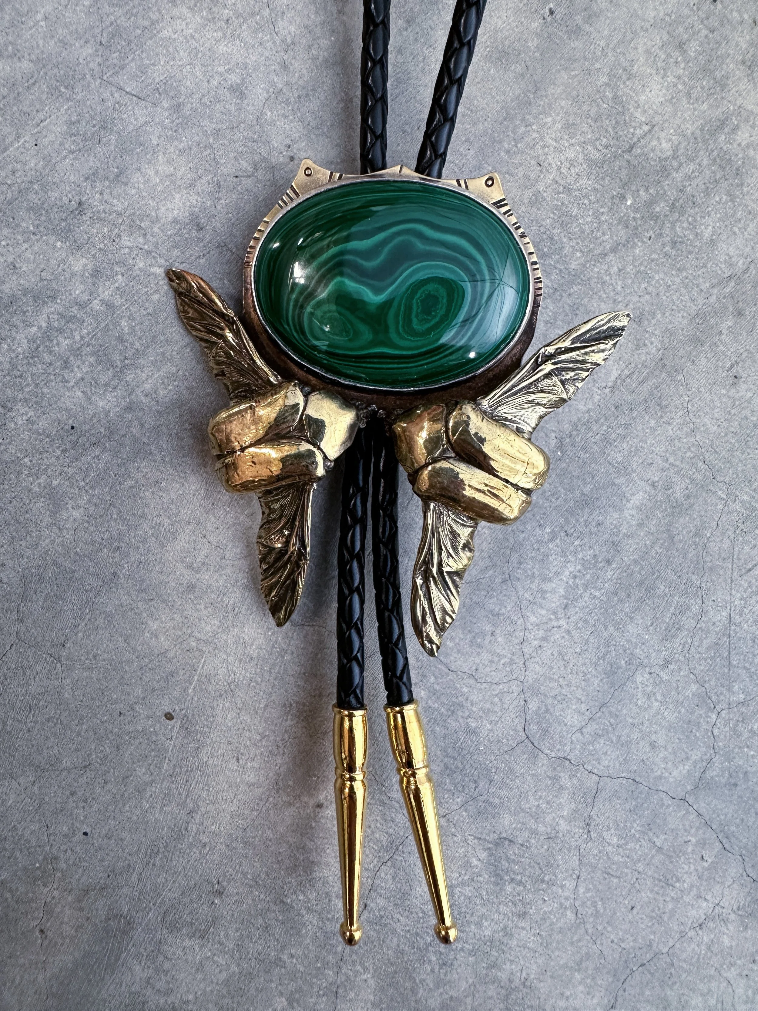 Malachite + Fig Beetle Bolo Tie