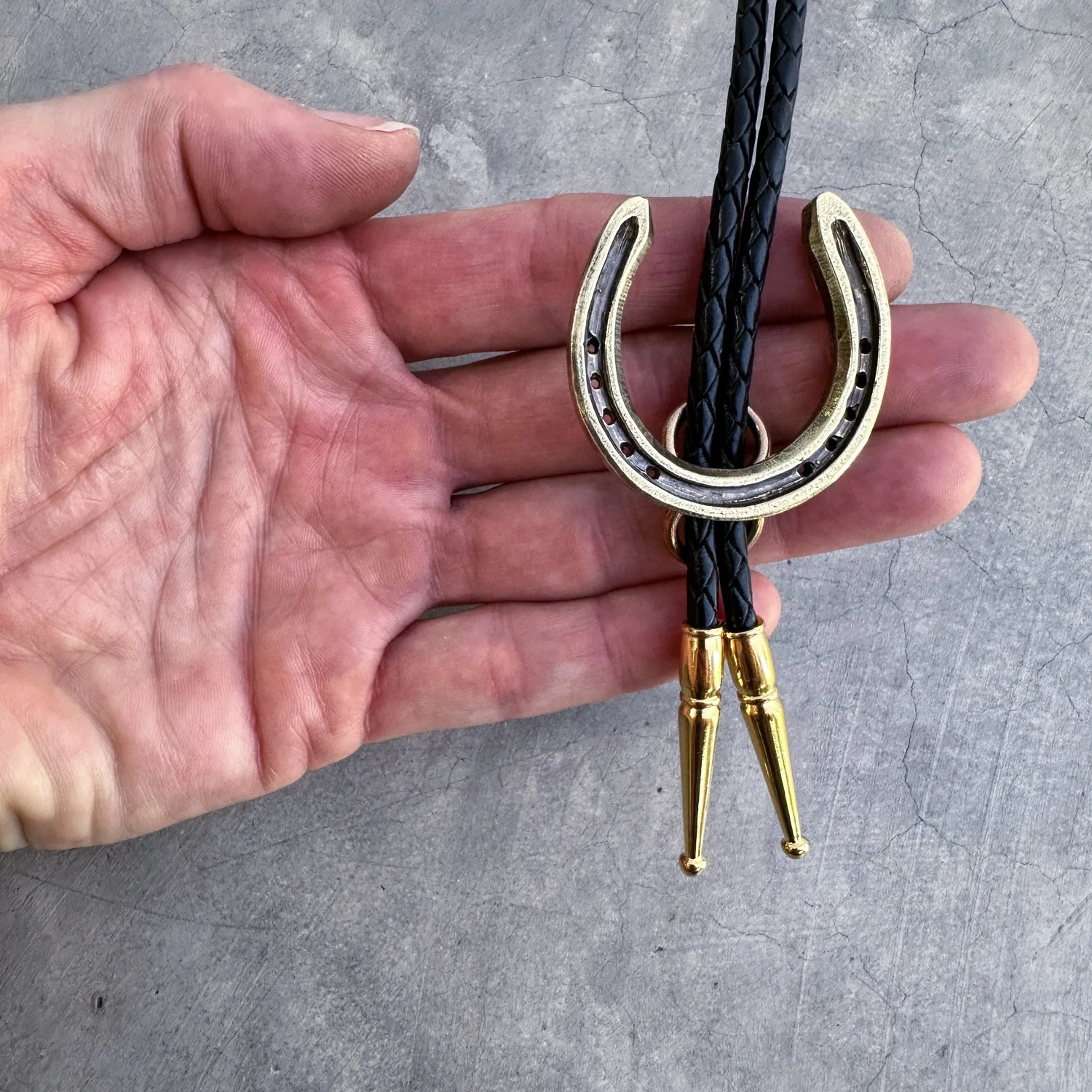 New Western Leather horse Equestrian  western bolo tie Choose Color Horse Bolo Tie — HELIOTROPE — handcrafted in Tucson main image 4