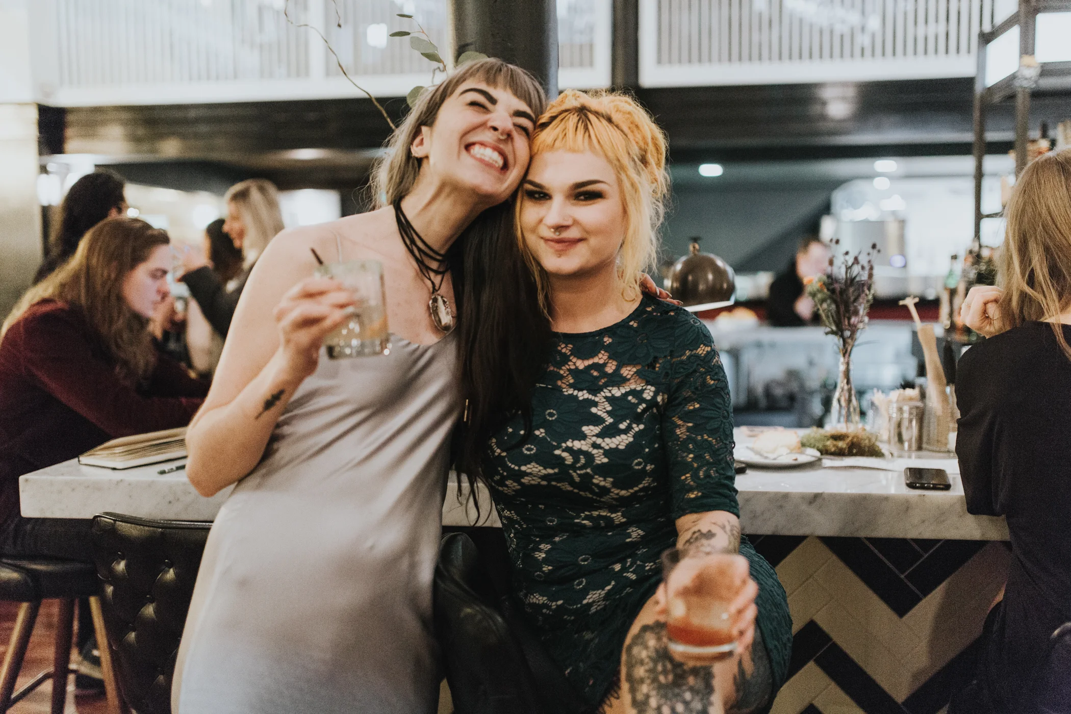 Edgy Wedding Reception The Good Bar Seattle Photographer