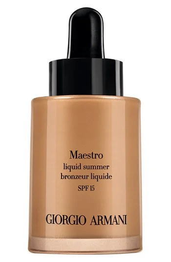 Summer in a bottle honey! Who doesn't want Italian fashion icon Armani on their face? The Giorgio Armani Maestro Liquid Summer bronzer is perfect for applying alone of mixing it in with your favorite foundation. Hurry because its only amiable for a limited time. 