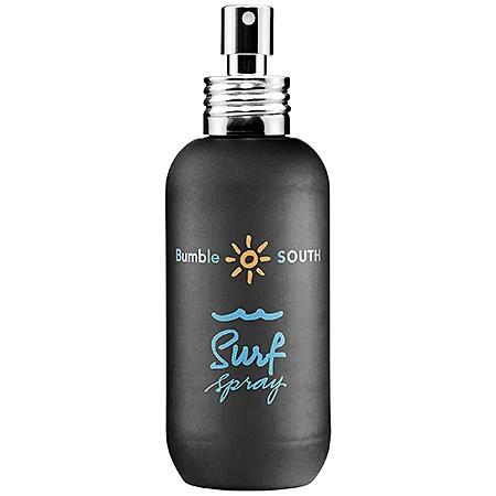 Get the beach hair without the beach. Bumble and Bumble Surf Spray is the perfect hair styling product that adds volume and texture in the hair. The salt water based spray is used by editorial stylist back stage to give an effortless beach wave without stripping away the moisture. 