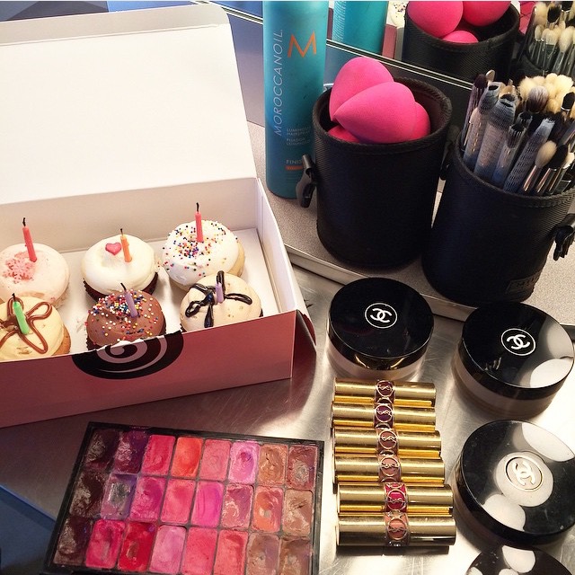 Celebrating my birthday while on-set