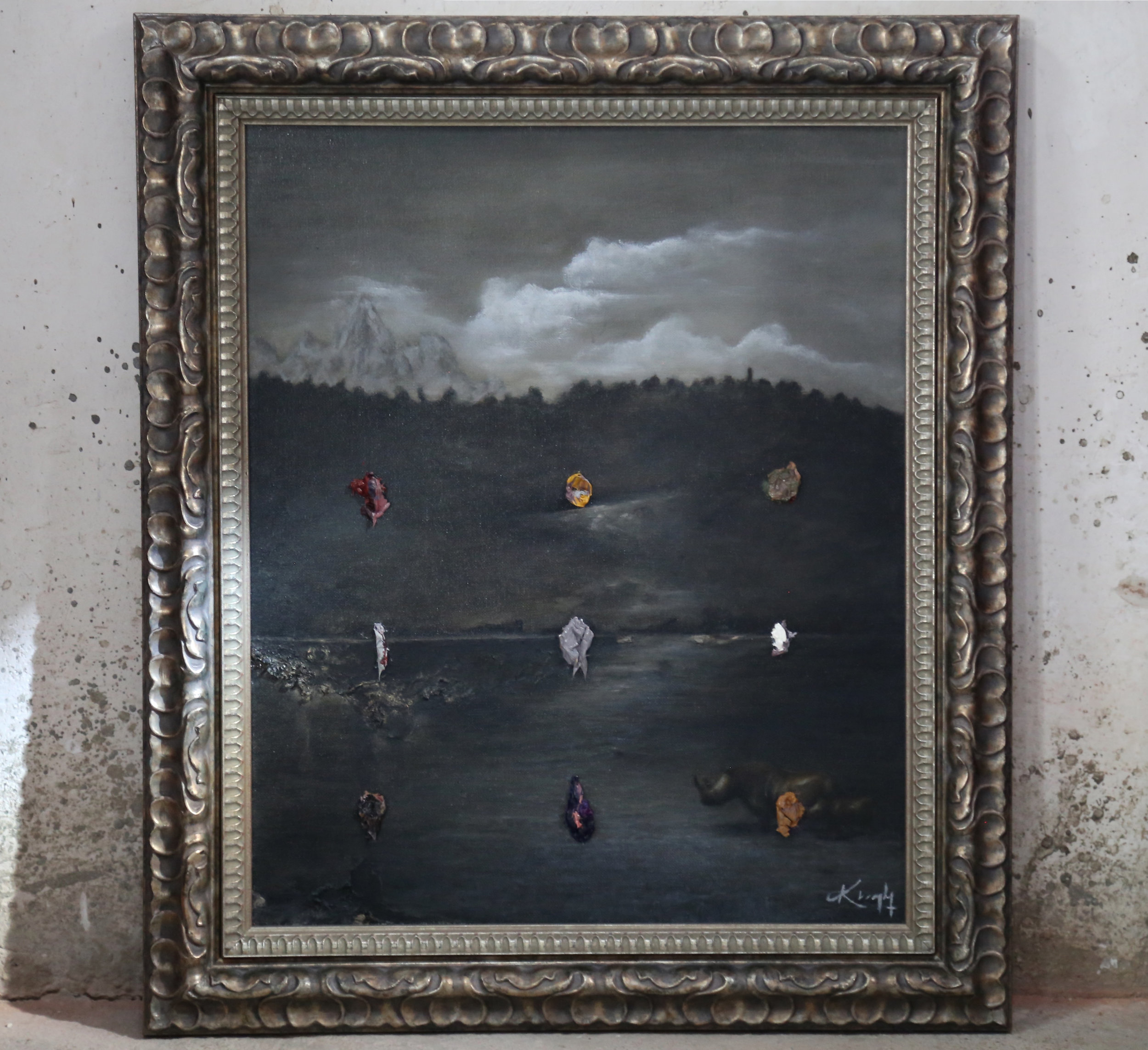 Laden Corpus - oil, paper on canvas 50cm x 60cm
