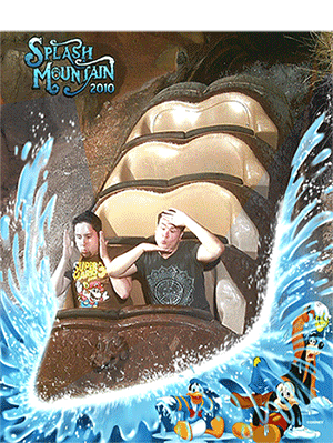 You can see my Photoshop process step by step here to make my Splash Mountain souvenir photo costume