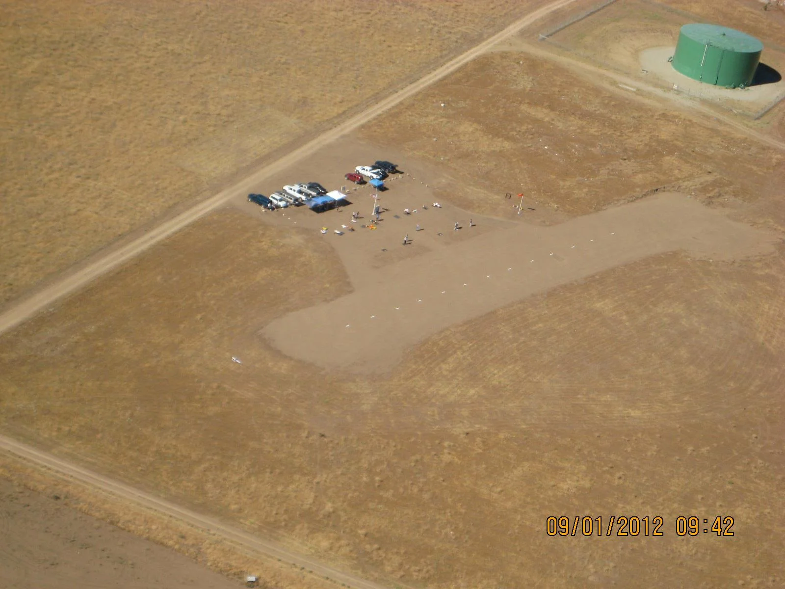 Early aerial view of Tehachapi Crosswinds flying field. Runway has been expanded since this photo.