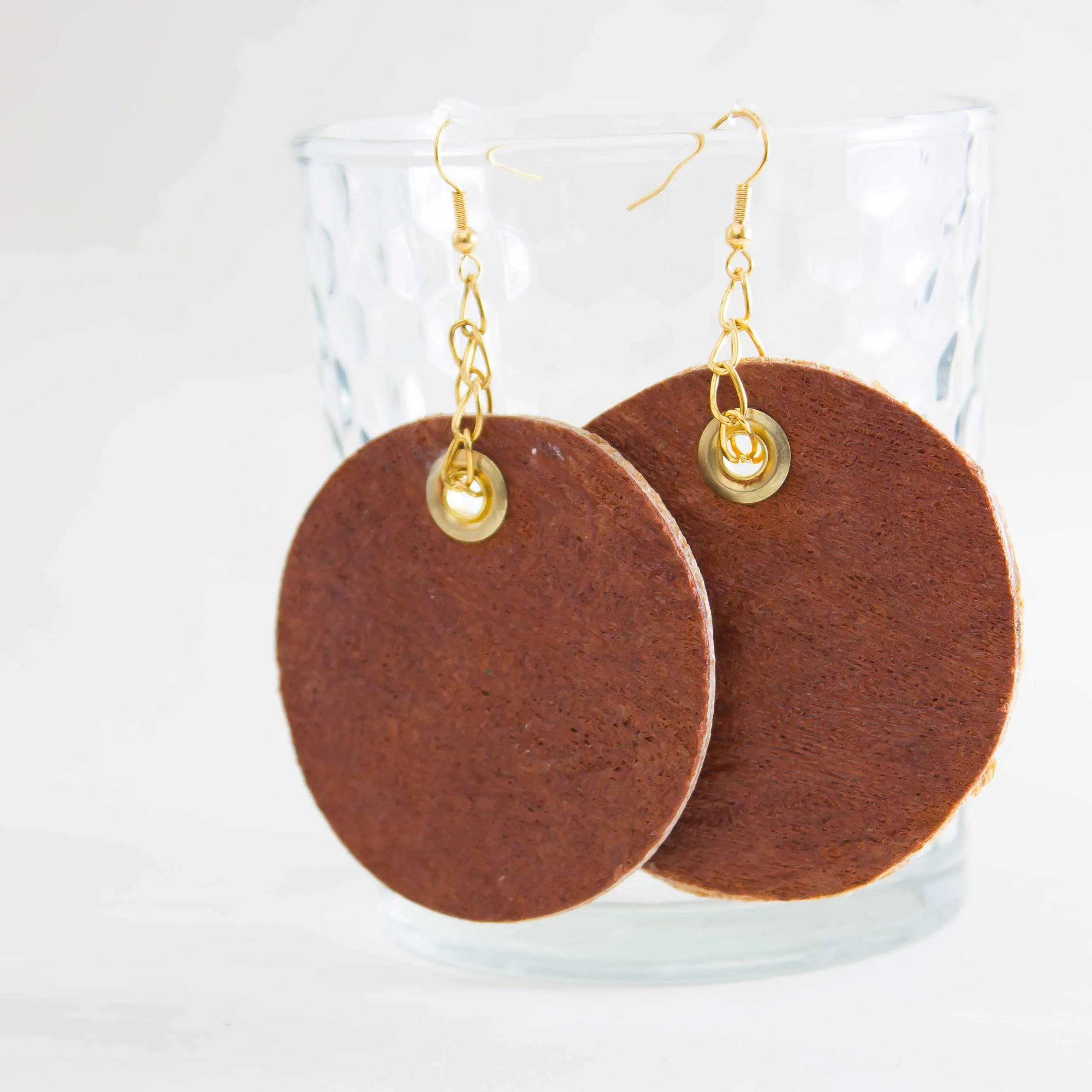 Bark Cloth Earbob- Large