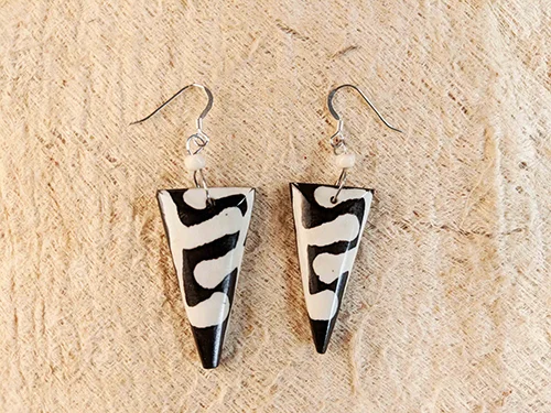 Reclaimed Bone Earbob: TriBob small Links