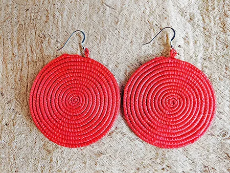 Obuluke Red Bob - Woven Palm Leaf 