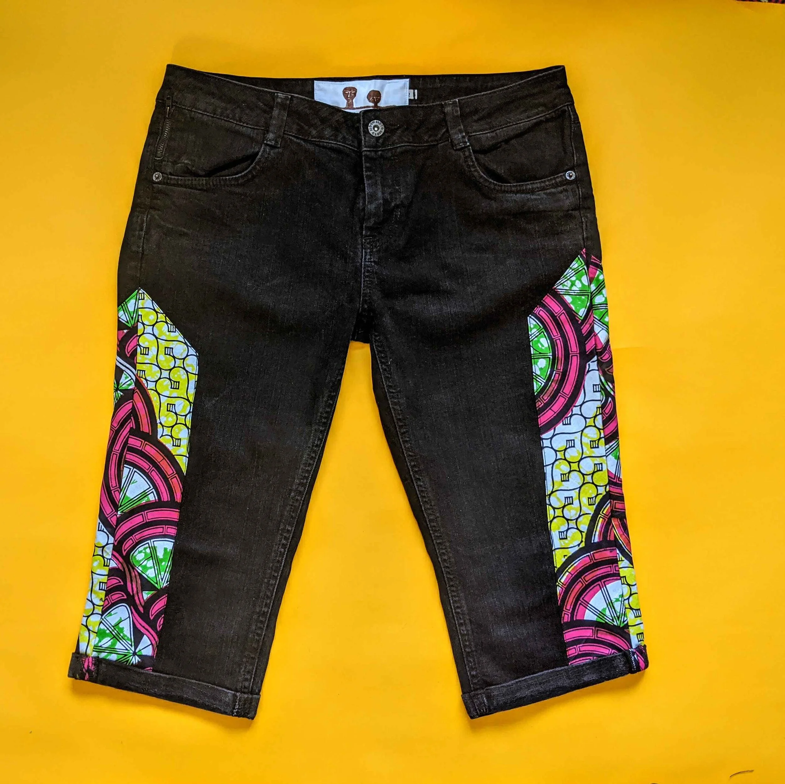 UpCycled Denim Long Shorts "Melon"