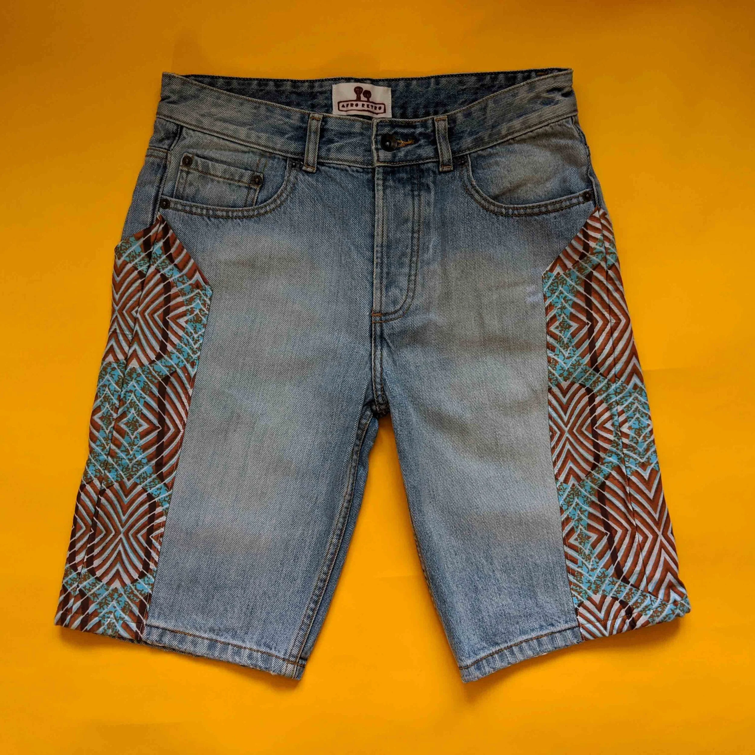 UpCycled Denim Shorts London "Shield"