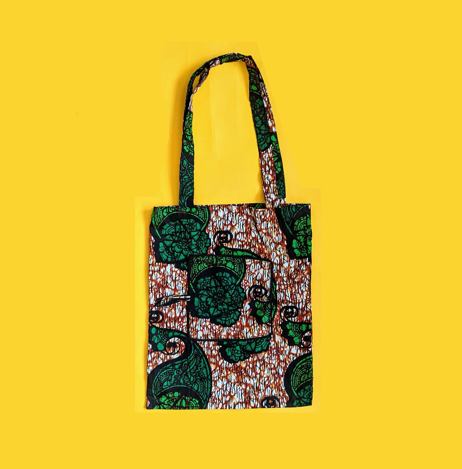 Foldable Tote "Green Flowers"