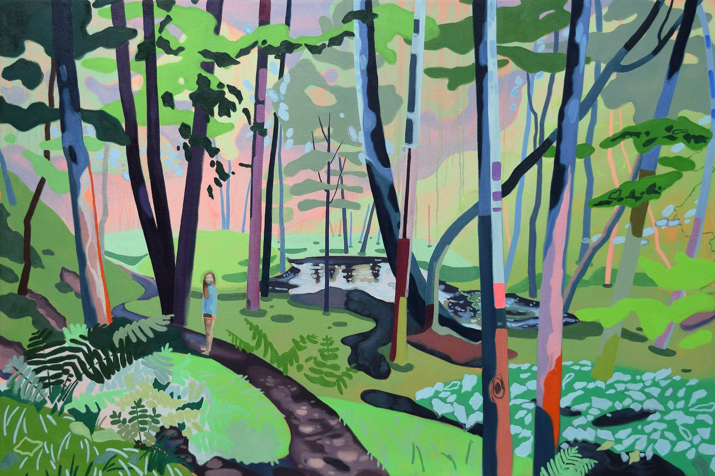 The Rain Makes Everything Silver, 2024, 40" x 60"