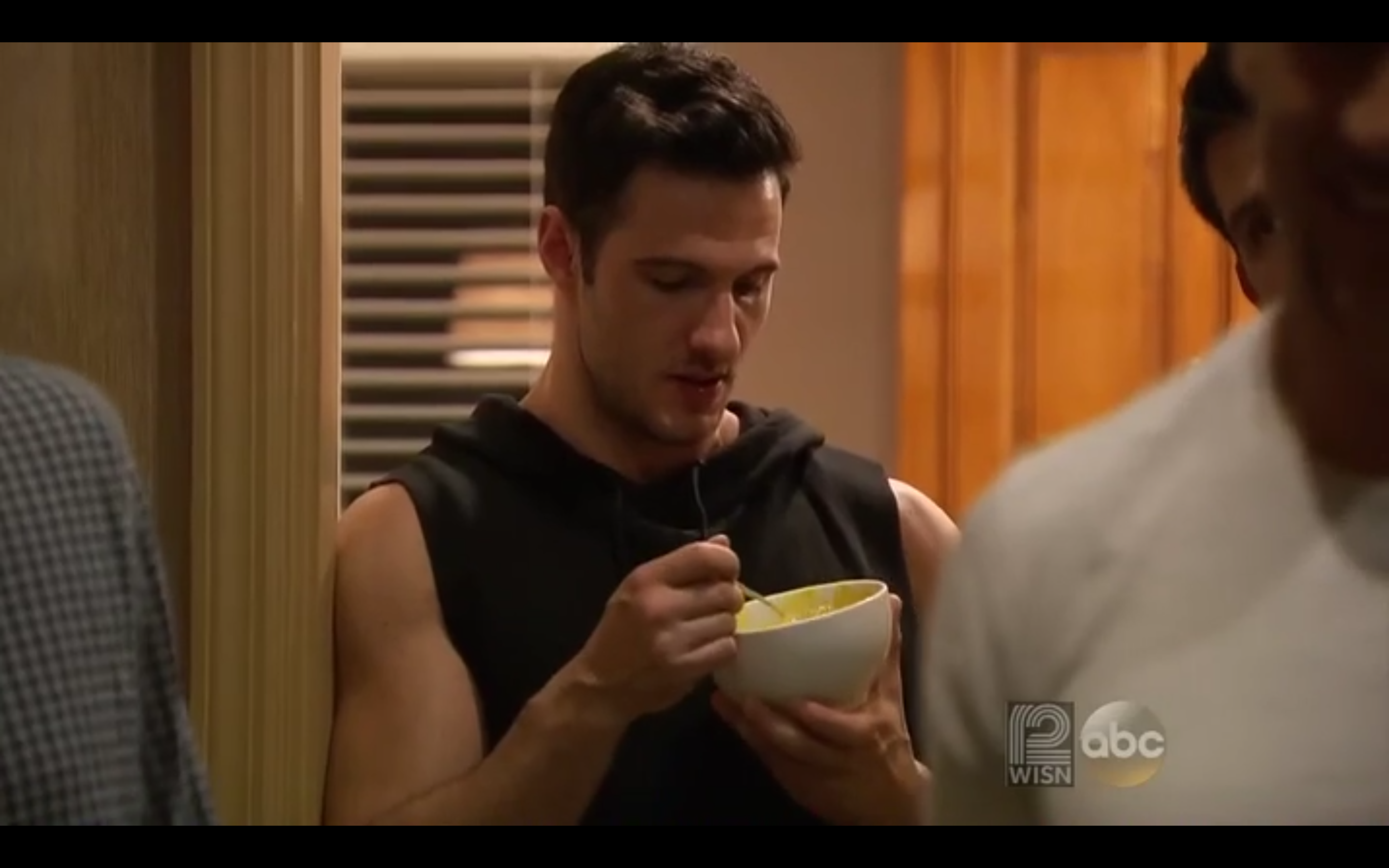 Daniel being the smartest and continuing to eat and stay out of it all.