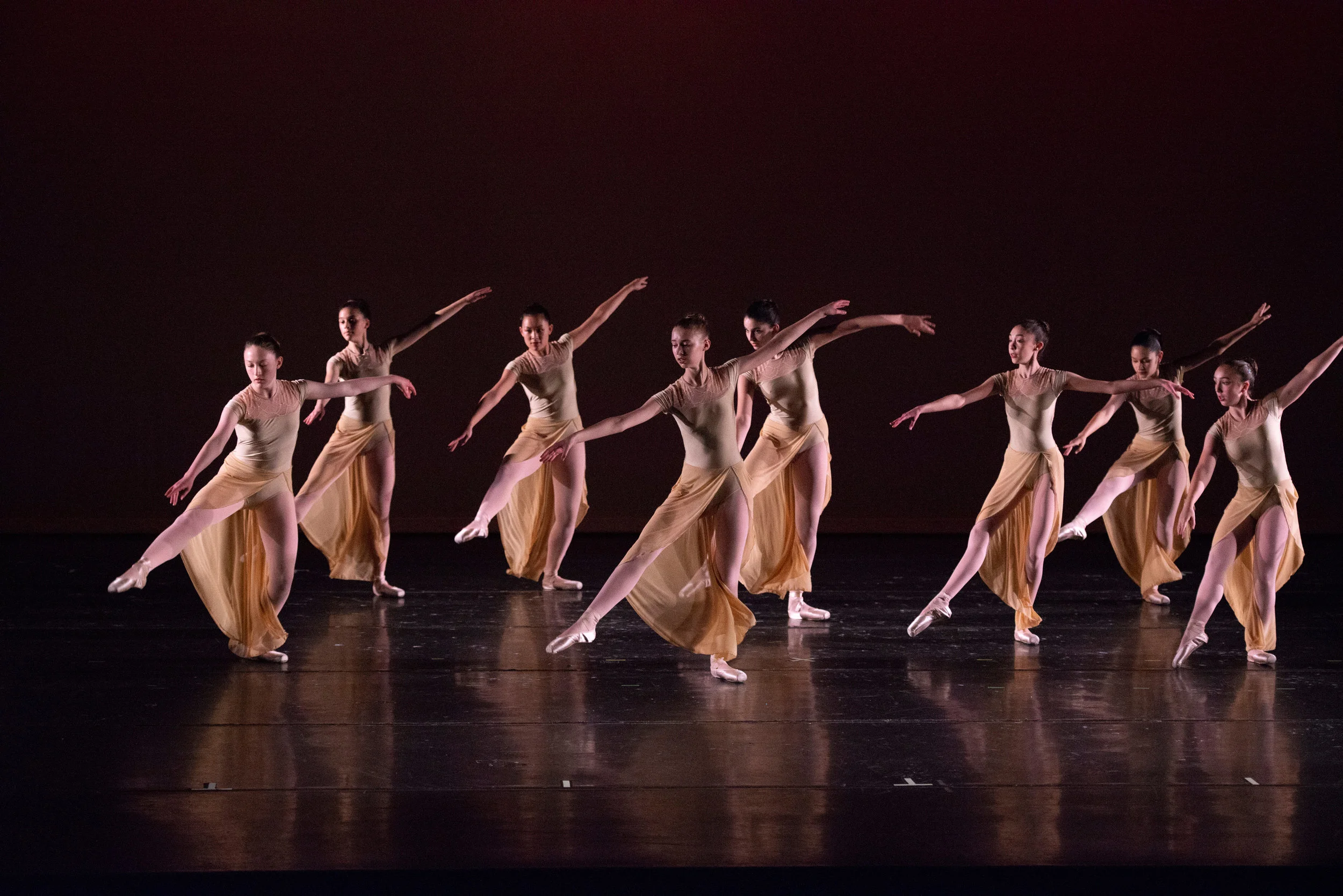 Production still from Spring Recital 2018 with Charles River Ballet Academy. Photo credit: Igor Burlak Photography. Lighting Designer: Laura Hildebrand. Director: Emily Umland.