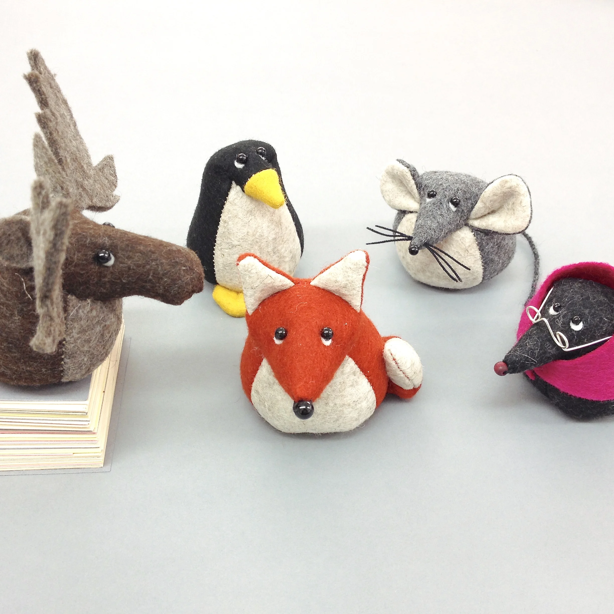 Bilberry Woods character felt paperweights by Laura Mirjami | Mirjami Design