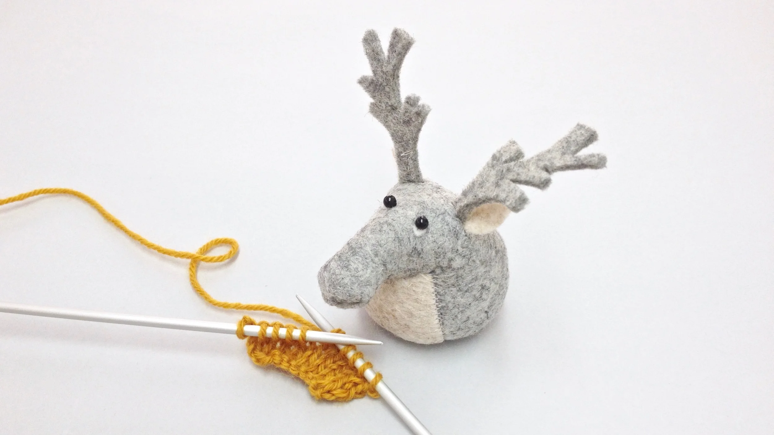 Bilberry Woods character Rupert the Reindeer animal figurine handmade from wool felt by Laura Mirjami | Mirjami Design.jpg