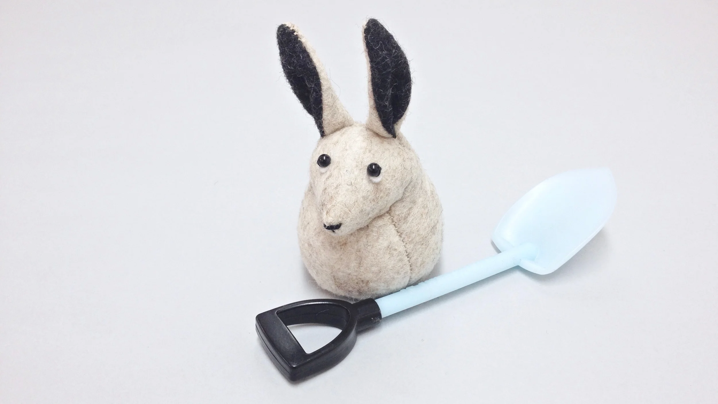 Bilberry Woods storybook character Hector the Arctic Hare handmade from wool felt by Laura Mirjami | Mirjami Design.jpg