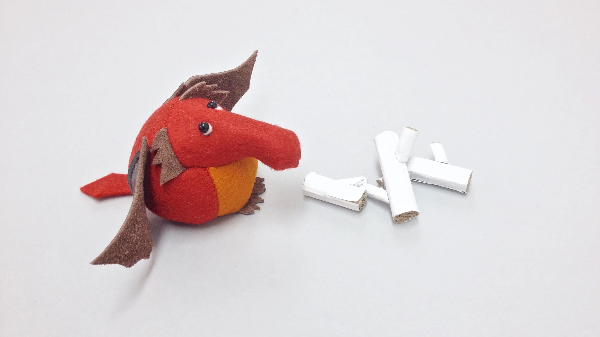 Bilberry Woods storybook character David the Dragon handmade from wool felt by Laura Mirjami | Mirjami Design.jpg