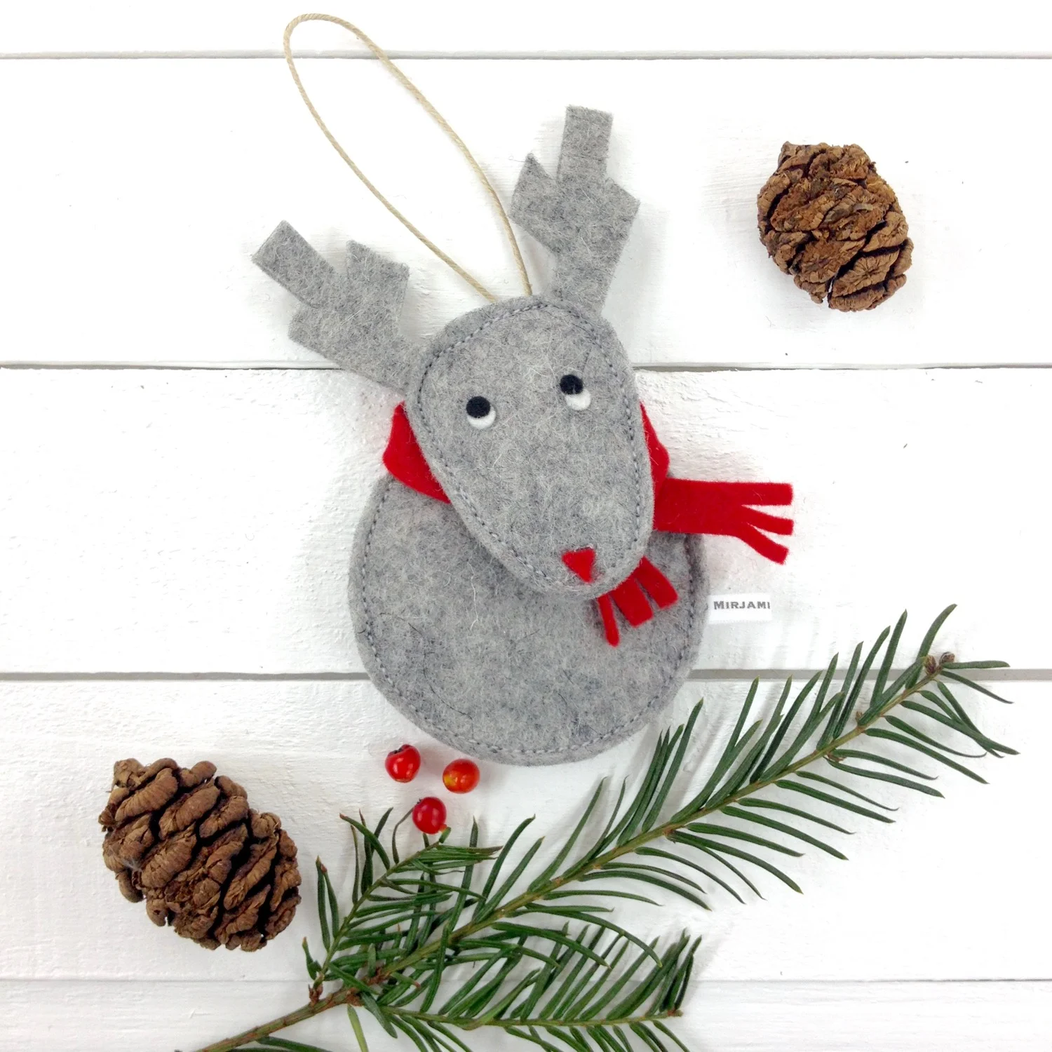 Bilberry Woods character Christmas decorations by Laura Mirjami