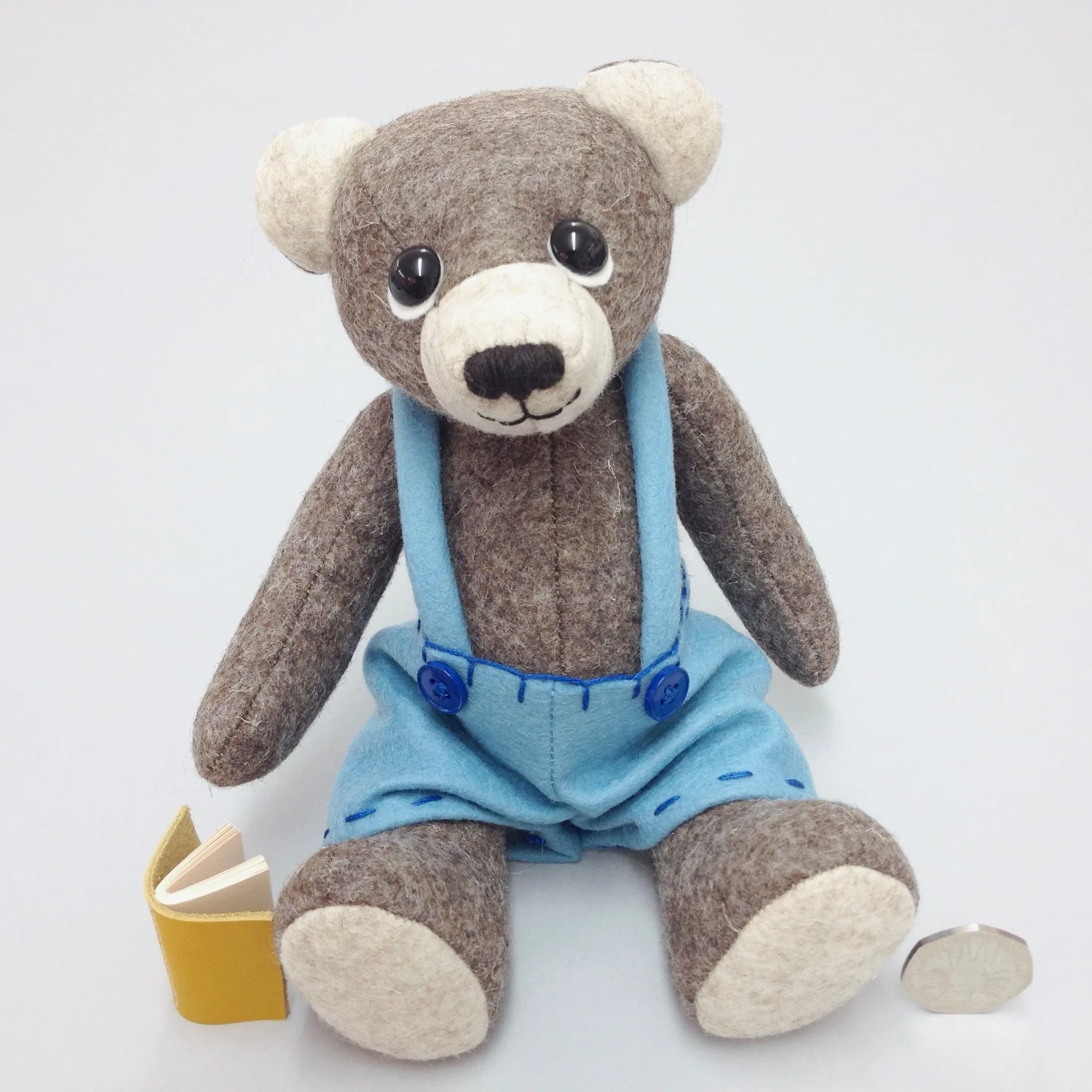 One-of-a-kind felt artist teddy bear by Laura Mirjami