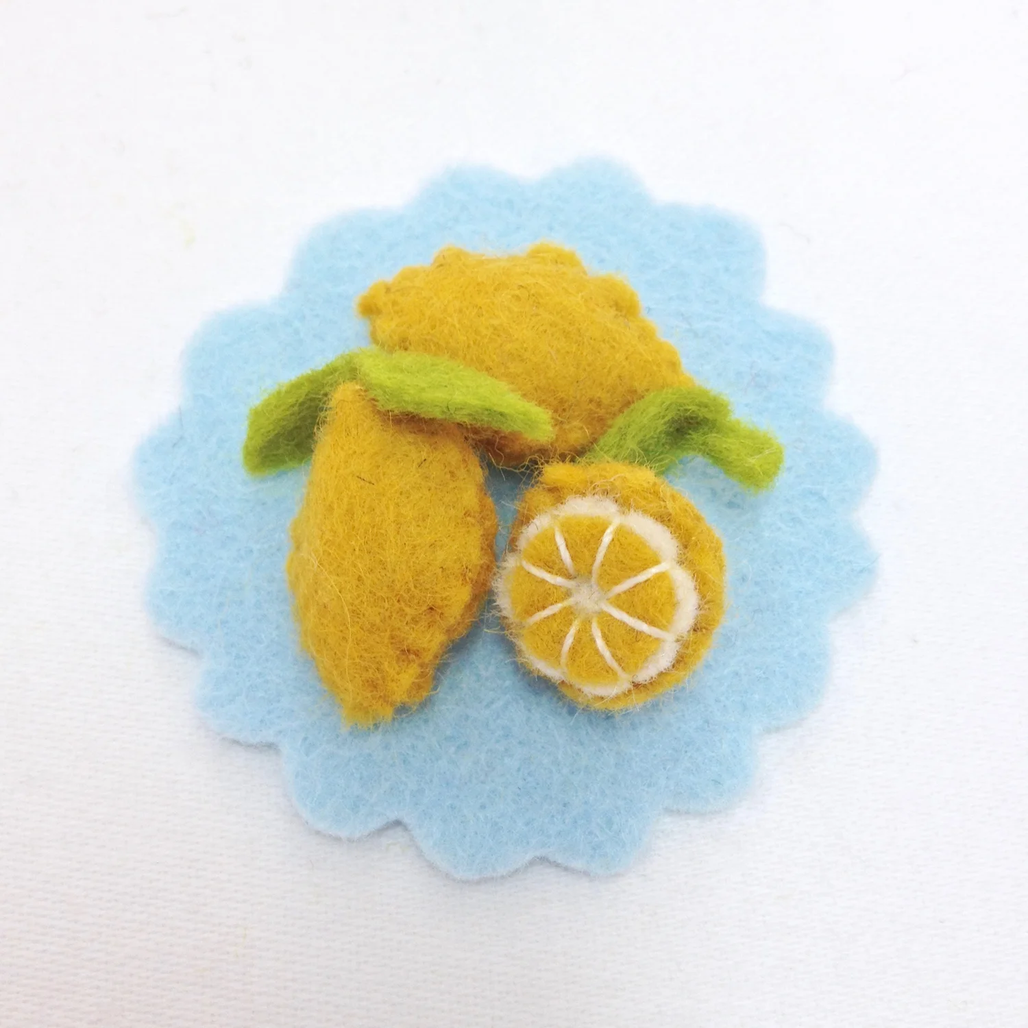 Felt play food miniature lemons handmade by Laura Mirjami