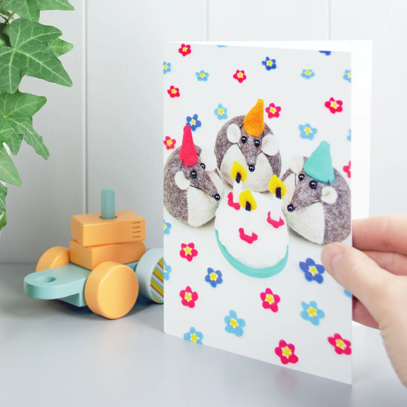 Mouse Celebration Birthday Greeting Card by Yellow Rose Design