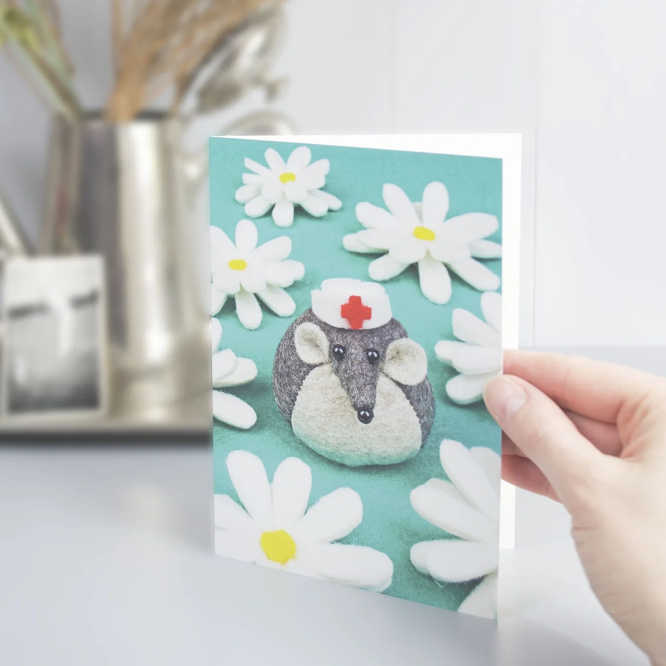 Nurse Mouse Greeting Card by Yellow Rose Design