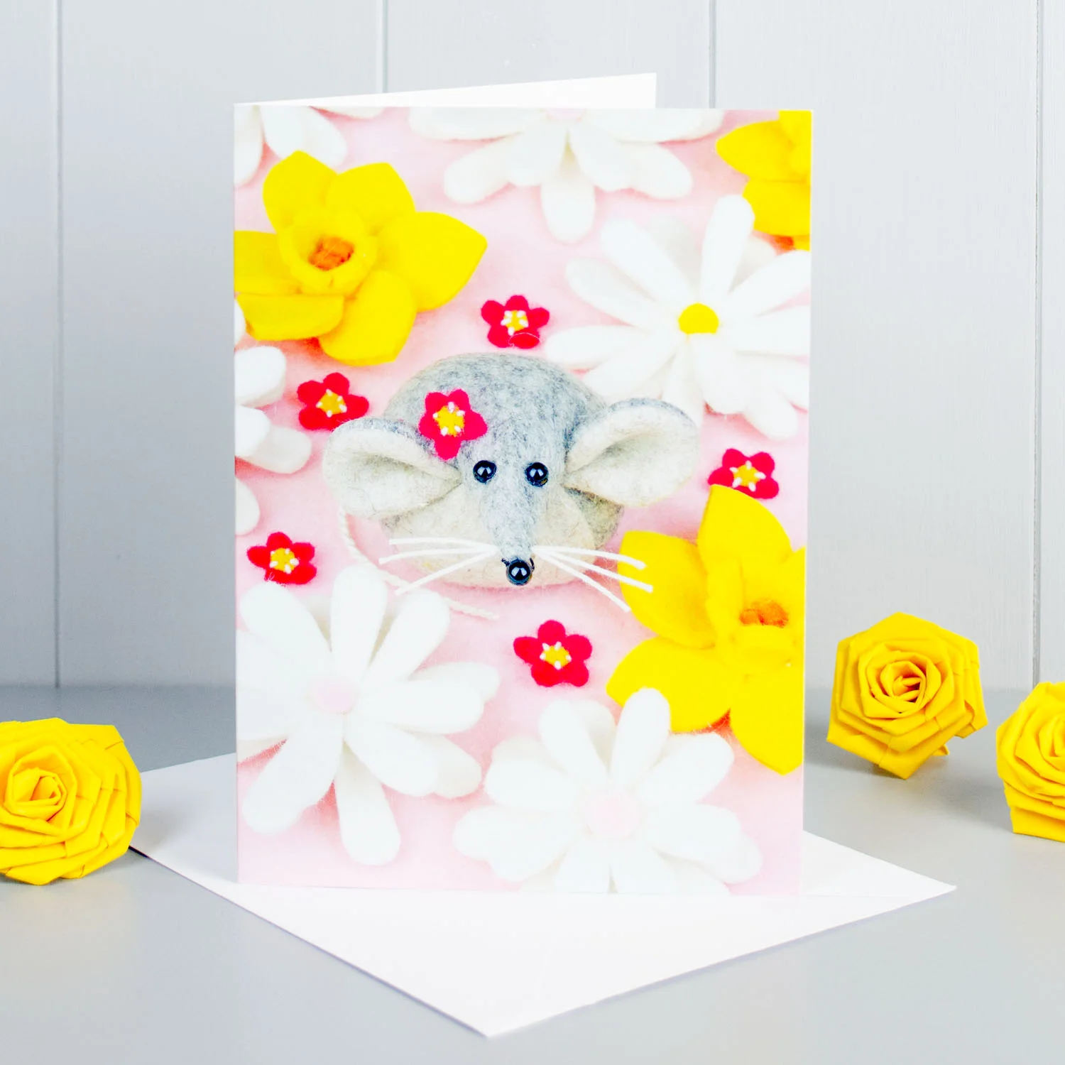 Mouse Daisy Best Sister Greeting Card by Yellow Rose Design