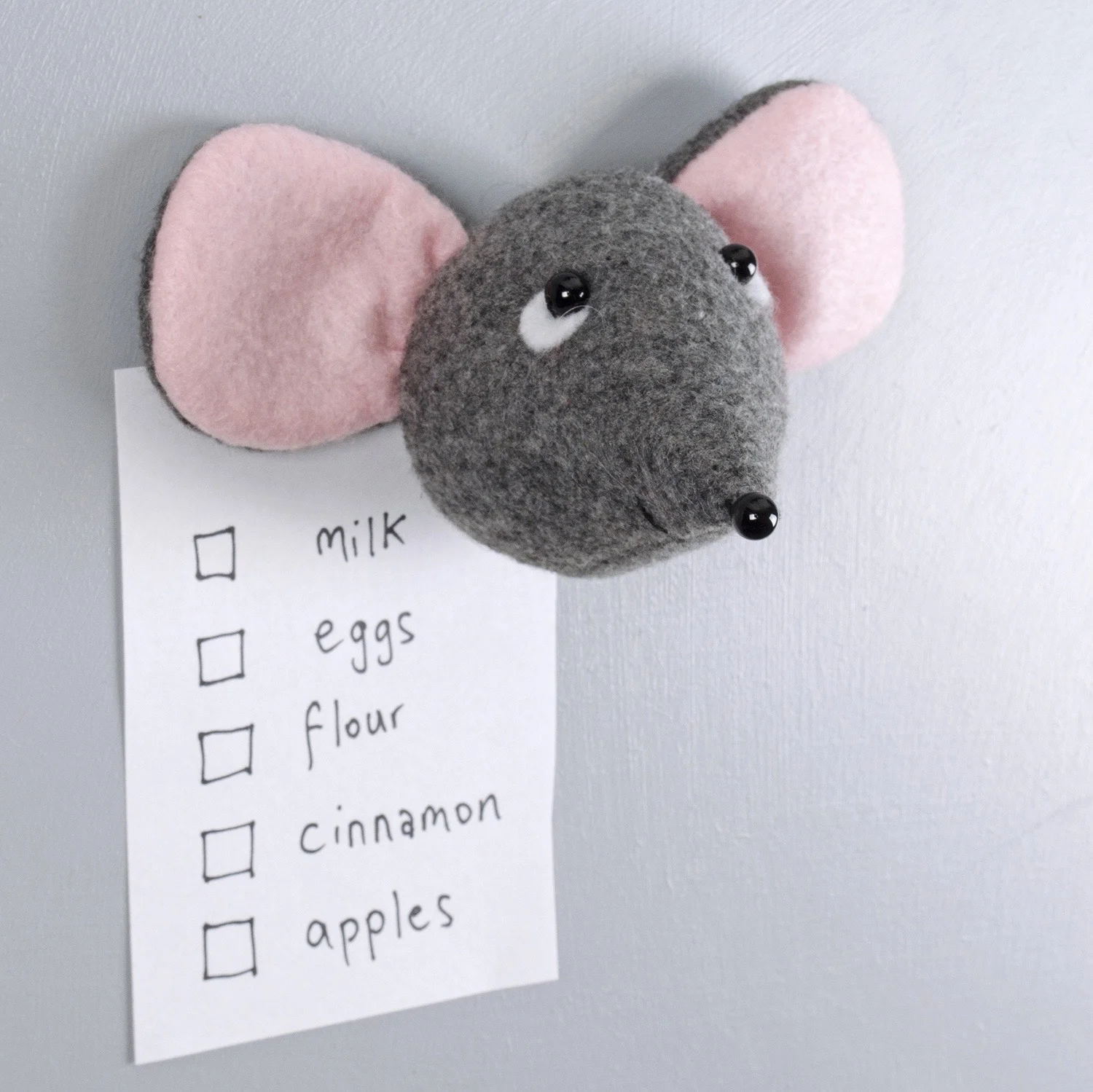 Handmade Mouse Faux Taxidermy Wall Head Fridge Magnet by Bilberry Woods
