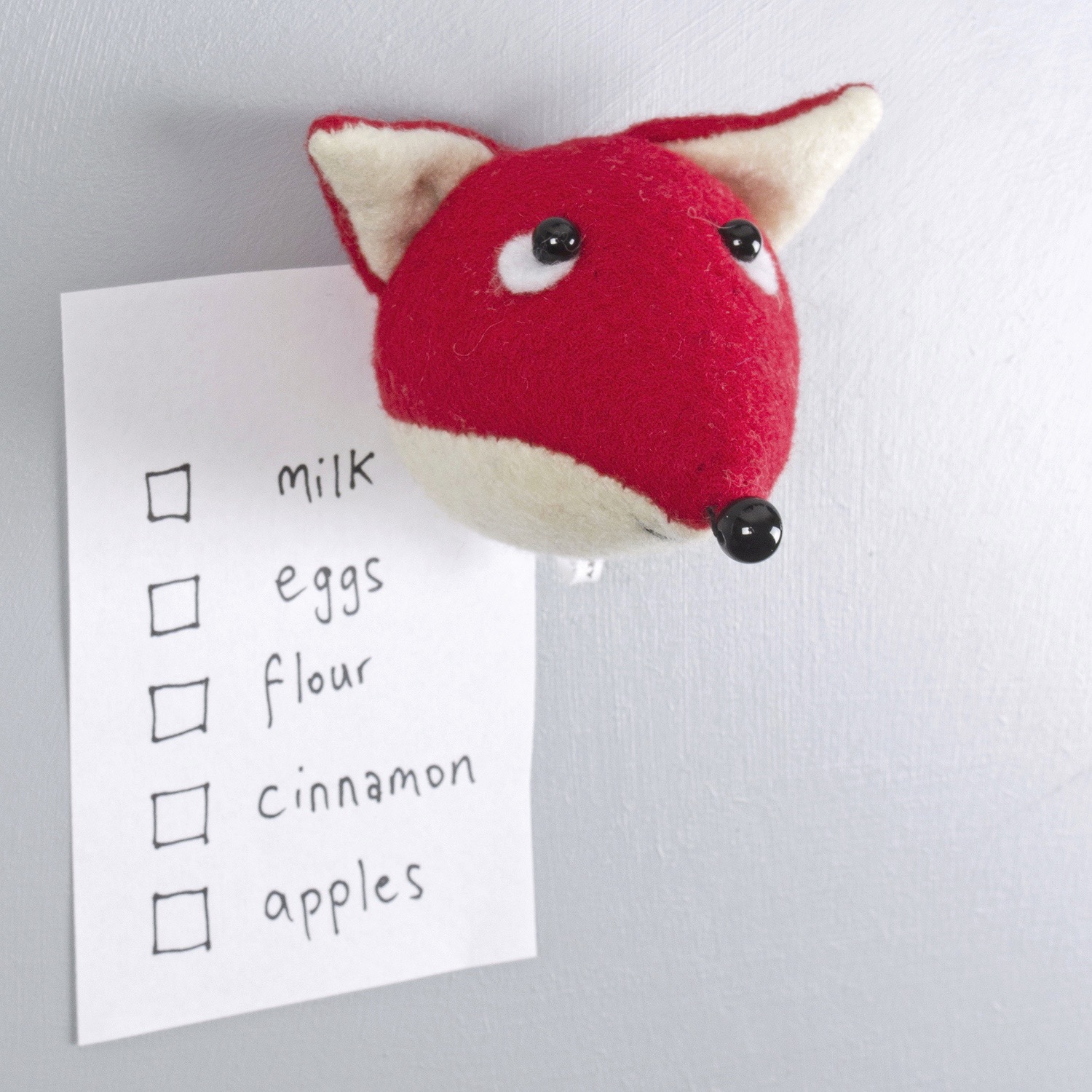 Handmade Fox Faux Taxidermy Wall Head Fridge Magnet by Bilberry Woods