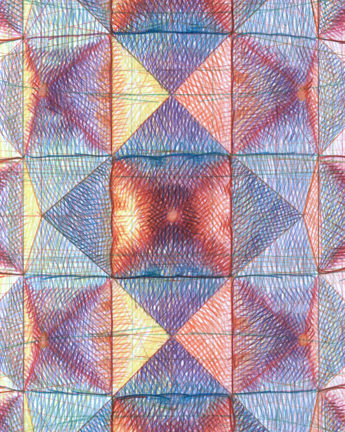 Skwil (detail), 2018, colored pencil on paper, 12 x 16 inches