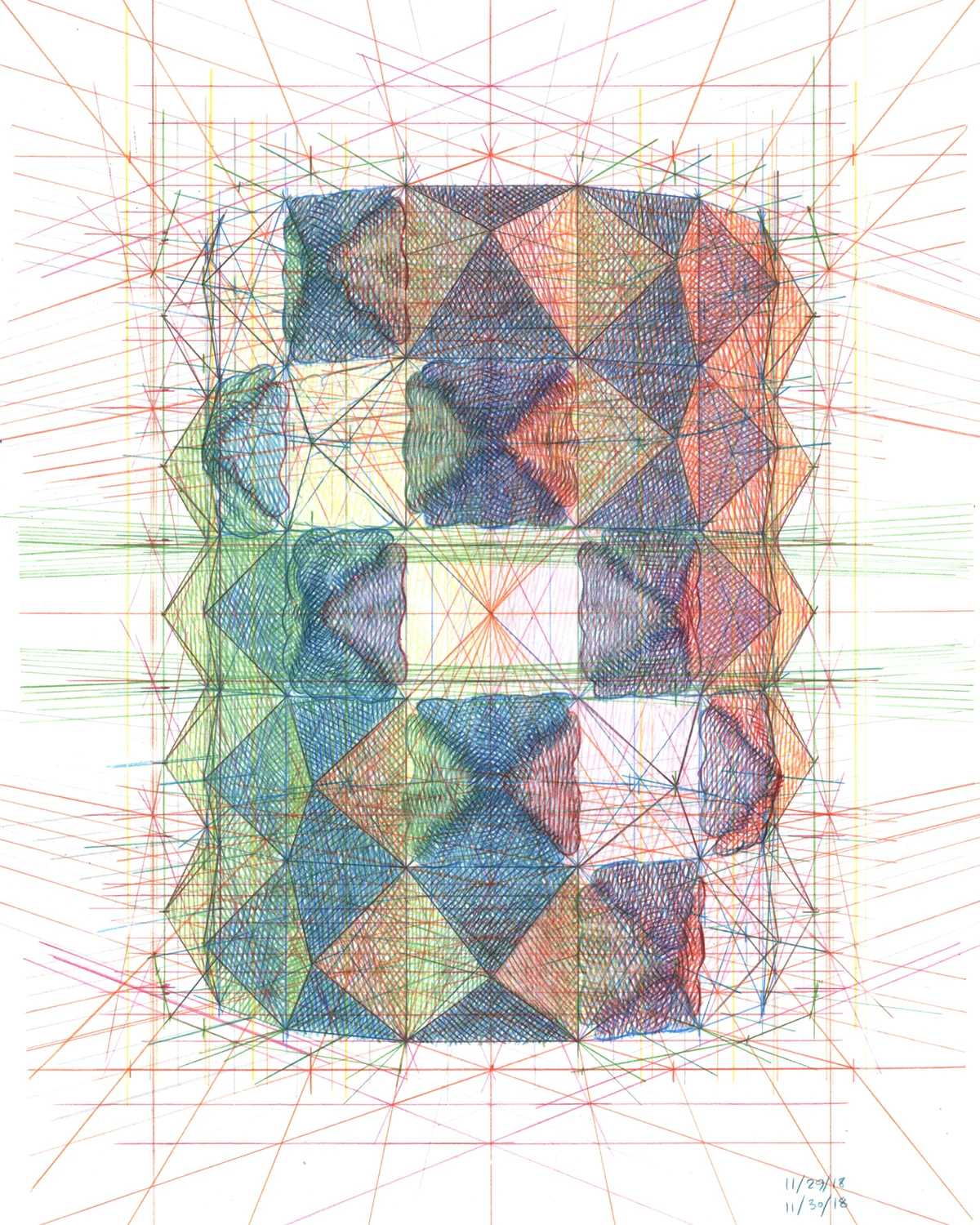 Dream Machine, 2018, colored pencil on paper, 12 x 16 inches