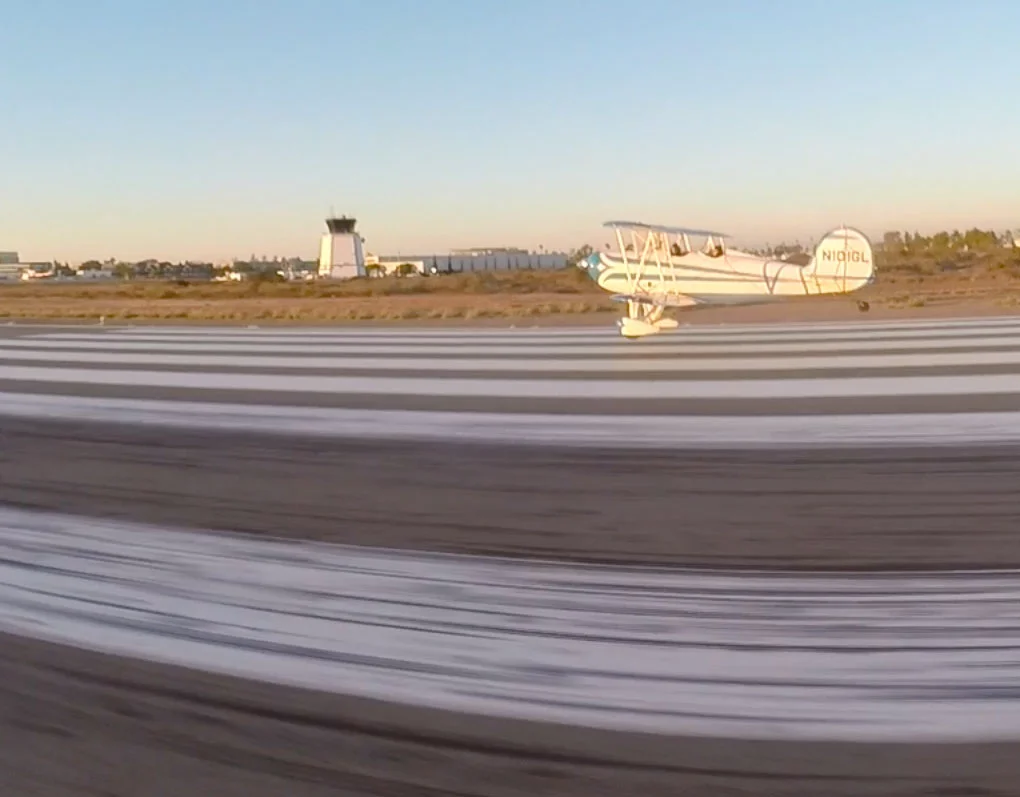 A Takeoff on RWY 28R at Montgomery Field with Aubry's wingman next to her.