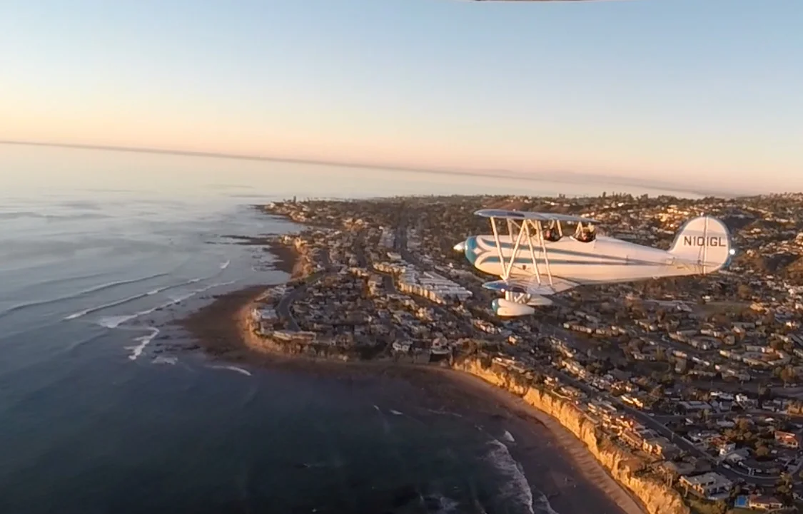 Crossing the Beach at Crystal Pier and turning up the coast of La Jolla.
