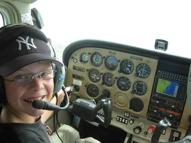 Young Maximillian flying a Cessna