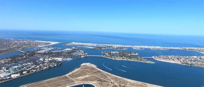 After takeoff we head towards Mission Bay. Such smooth air this morning which is common.