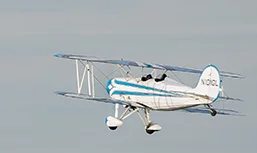 The Great Lakes Biplane takes off