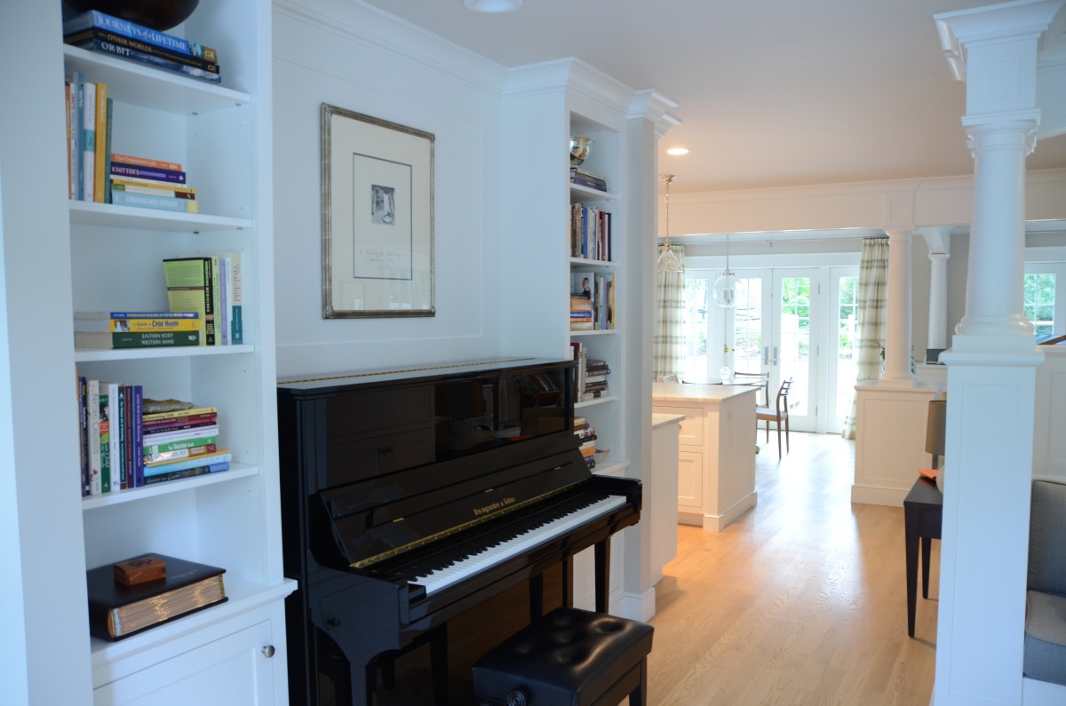 Darien LEED Home - Piano shelves