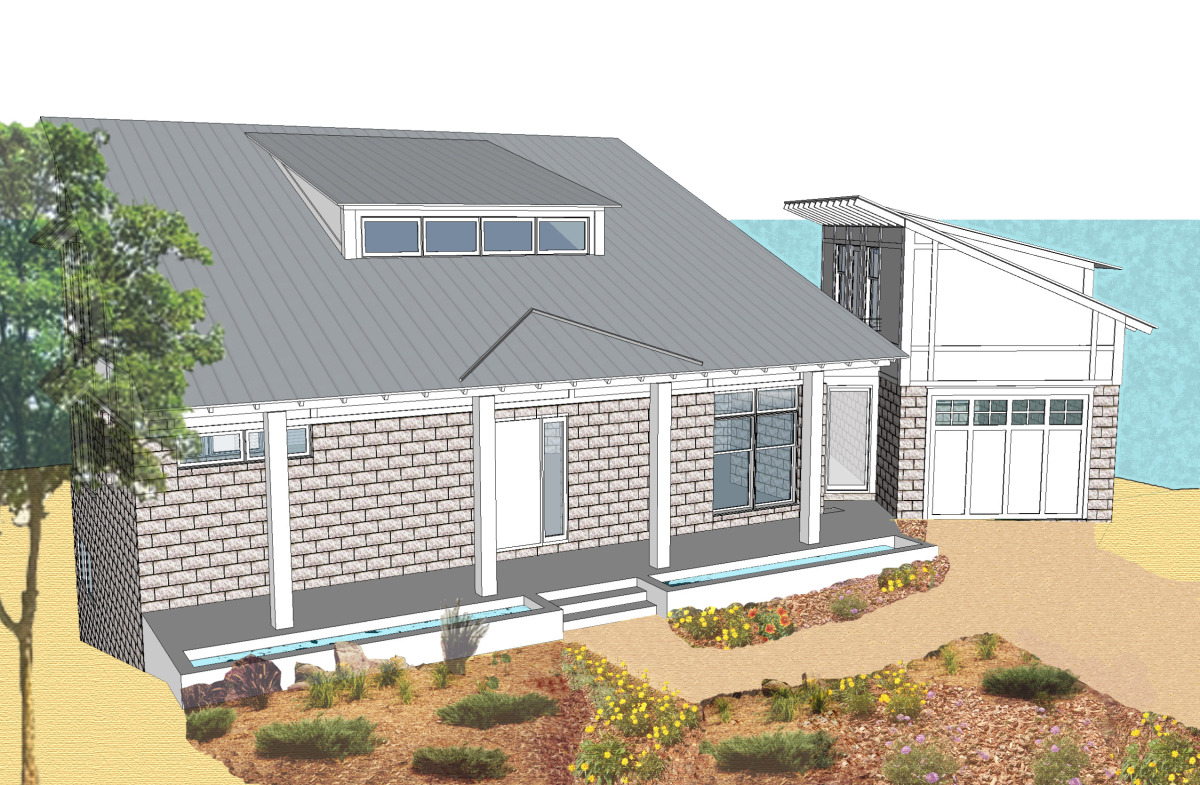 Trillium Architects Lo Carb lake house exterior Front of house plans