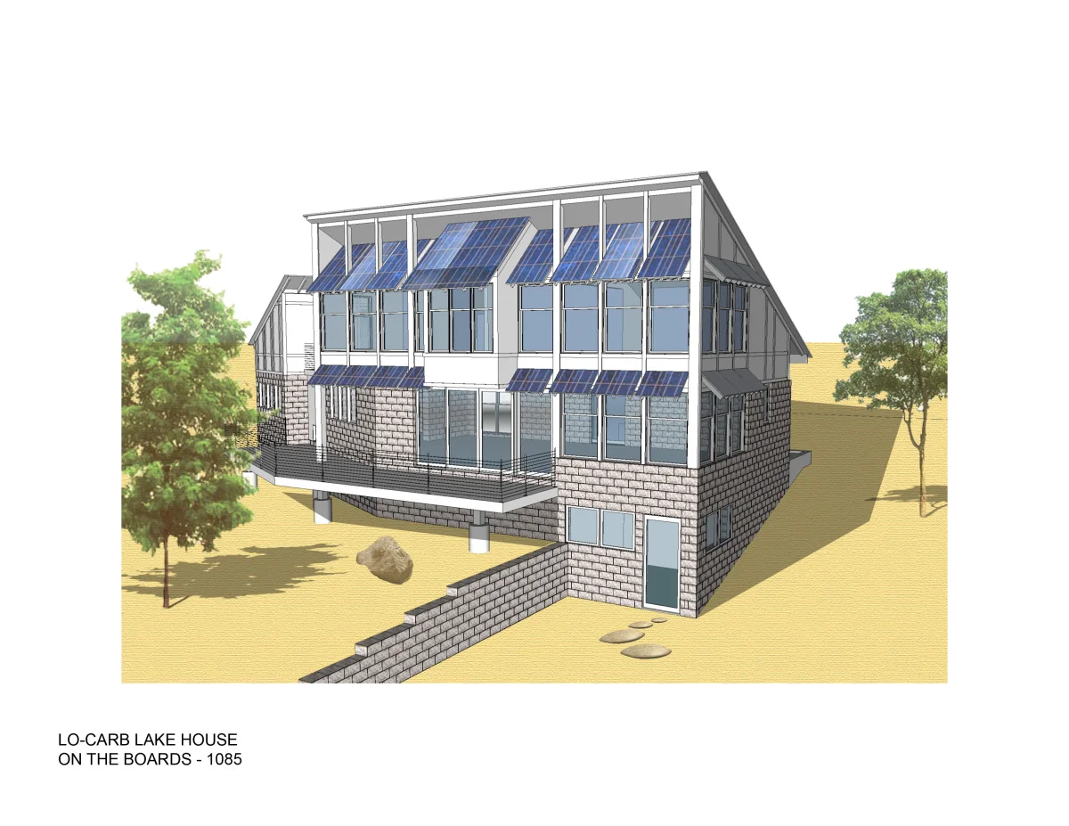 Trillium Architects Lo Carb Lake house plans exterior Rear of house