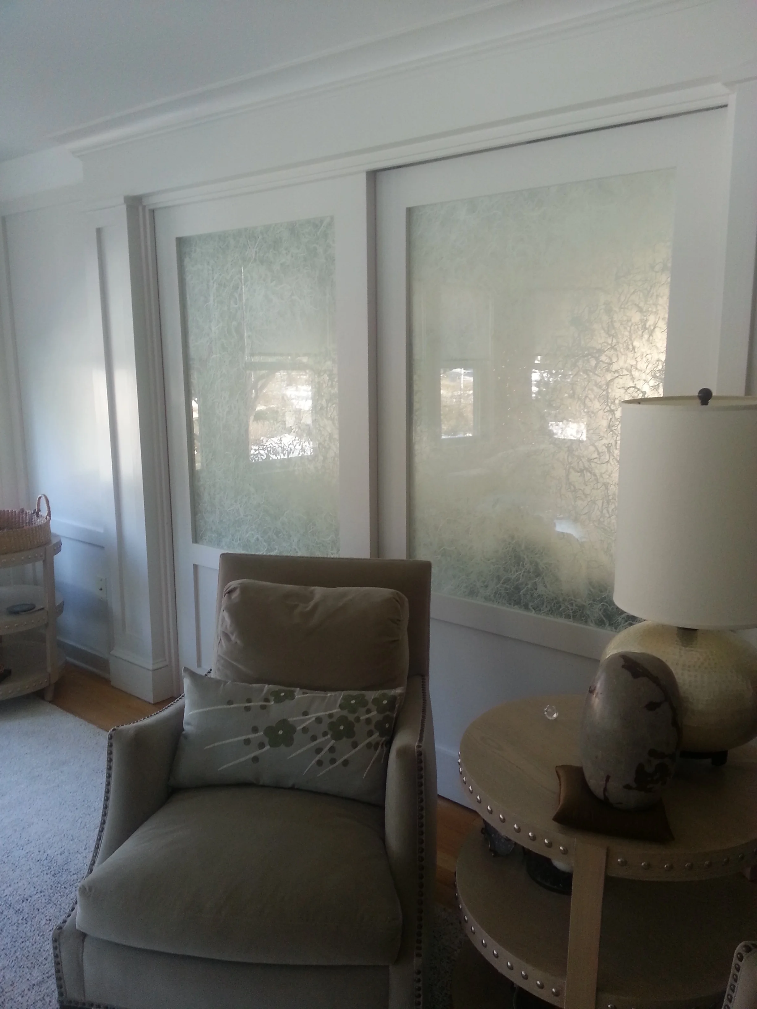 sliding hidden millwork glass doors