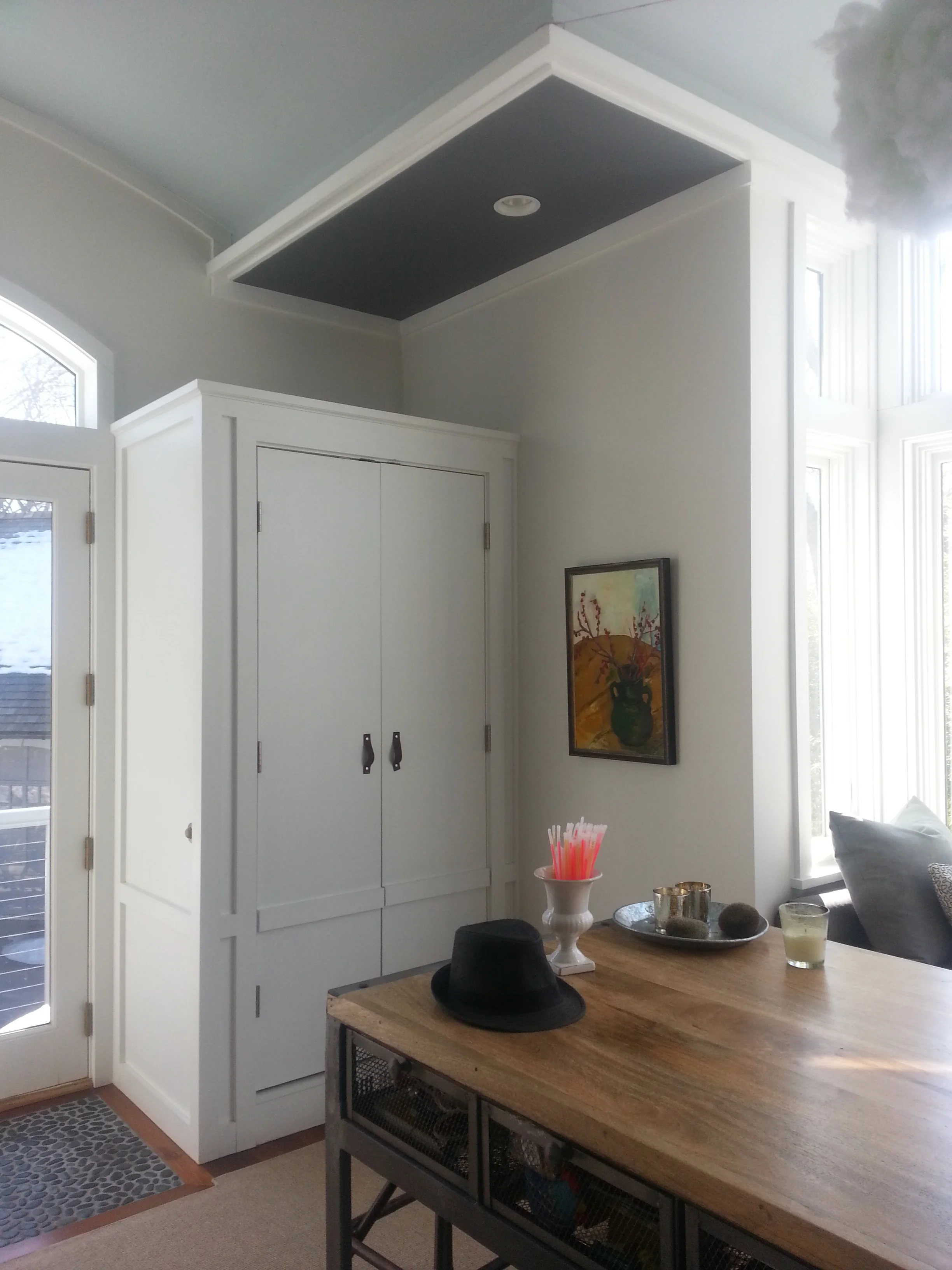 natural light kitchen pantry with barrel vault ceiling